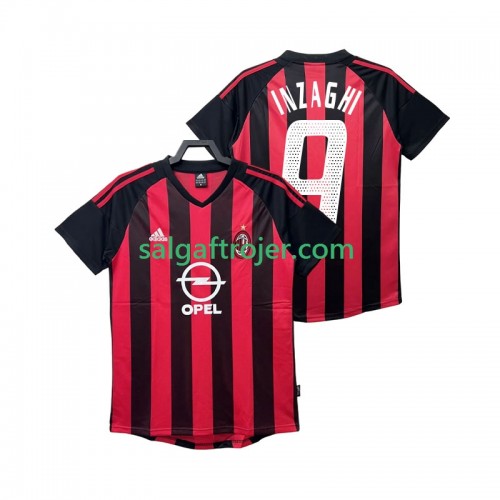 AC Milan INZAGHI 9 2003 Fodboldtrøjer Retro Hjemmebanesæt 2002 Kort ærmer AC Milan INZAGHI 9 2003 Fodboldtrøjer Retro Hjemmebanesæt 2002 Kort ærmer